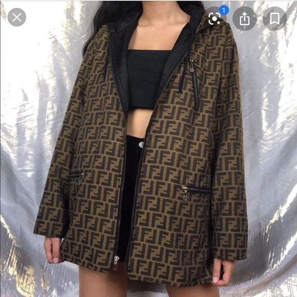 Fendi Jackets & Blazers - VTG AUTH FENDI 90’s ZUCCA FF MONOGRAM ZIP JACKET